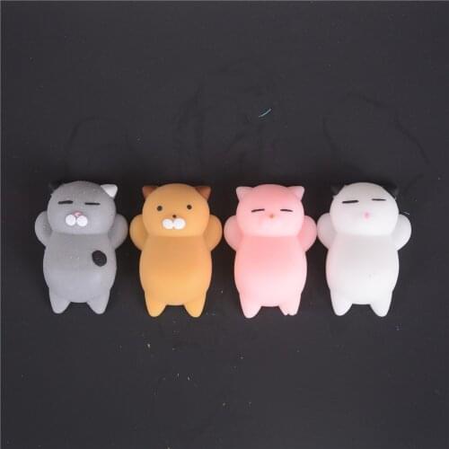 3D Cute Soft Cats Kawaii Marshmallow Toys Phone Strap For Mobile Phone Soft Silicone Gel Lovely Toy Finger Pinch Squeeze