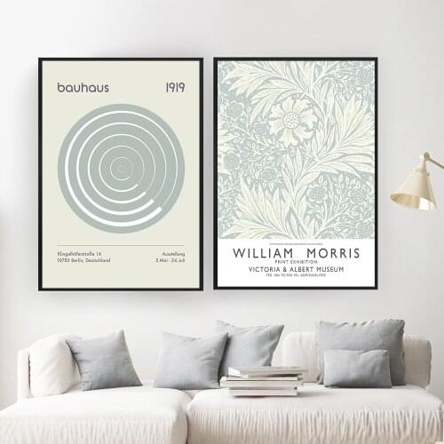 William Morris Bauhaus Abstract Decorative Flower Leaf Painting Hot Style Canvas Painting Living Room Decor