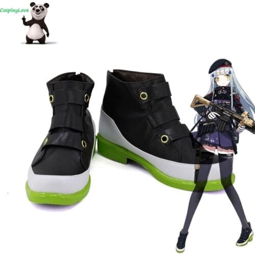 CosplayLove Girls Frontline HK416 Black Shoes Cosplay Long Boots Leather Custom Hand Made