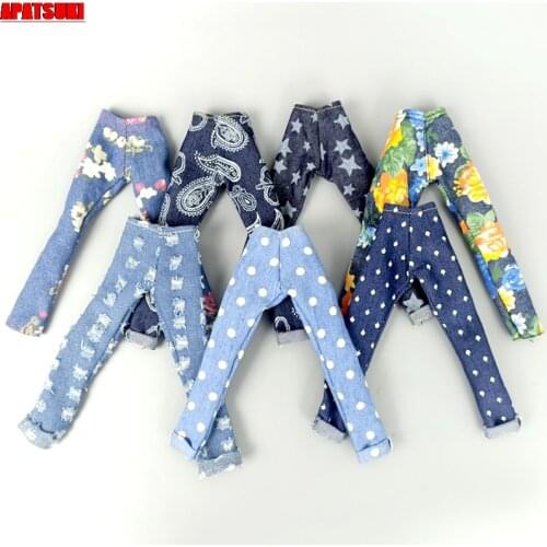 7Pairs/lot Jeans Pants Dolls Clothes For Barbie Doll Outfits Trousers Casual Wears 1/6 BJD Dollhouse Accessories Kids & Baby Toy