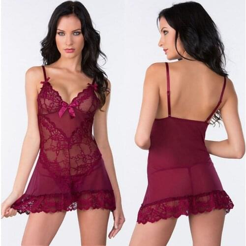 Hot sell Sexy Women Lace Lingerie Erotic Nightwear Underwear G-string Babydoll Sleepwear Dress Babydoll Costumes