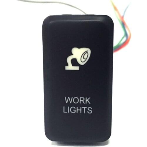 JanDeNing 12-24V Push Button Switch Blue Work LED Bar Light Car ON-OFF Switch for Toyota