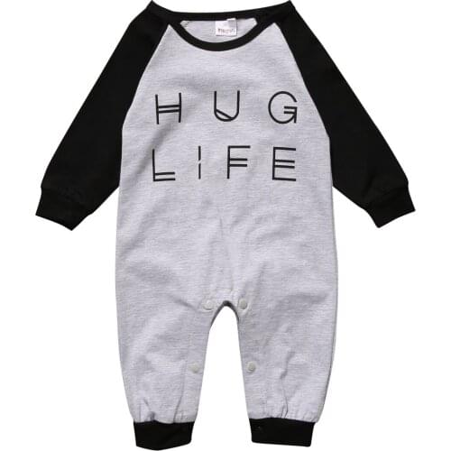 Infant kids Baby Girl Boy Long Sleeve Romper Jumpsuit Clothes Outfit Set Size 0-24M