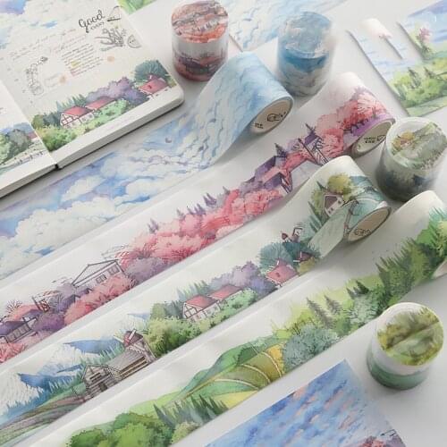 Forest Victoria Town Cherry Blosso Roll Stationery Washi Tape Scrapbooking Paper Sticker DIY Craft Adhesive Decoration Supplies