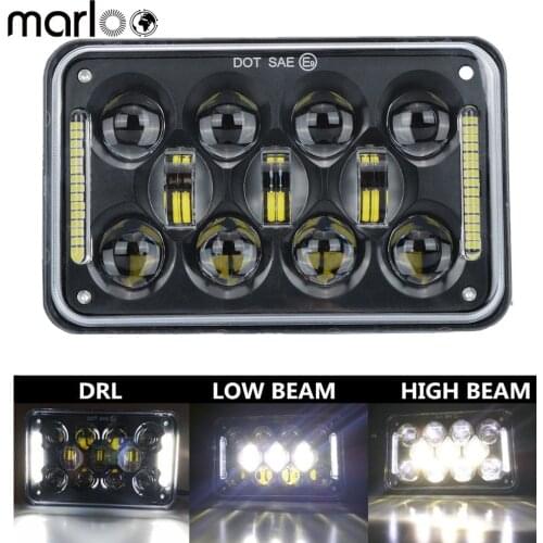 Marloo 1pcs 4x6'' LED DOT Black Headlight DRL Lamp For Honda XR250 XR400 XR650 Suzuki DRZ Truck 6X4 Inch Headlights