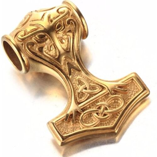 Silver Color/Gold Color Stainless Steel Fashion Northern Europe Pendant Necklace Nordic Myth Hammer Big/small Jewelry For Man