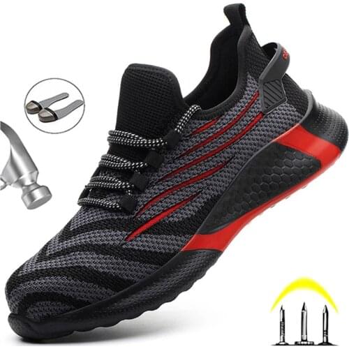 Men Work Safety Shoes Anti-puncture Working Sneakers Male Indestructible Work Shoes Men Boots Lightweight Men Shoes Safety Boots