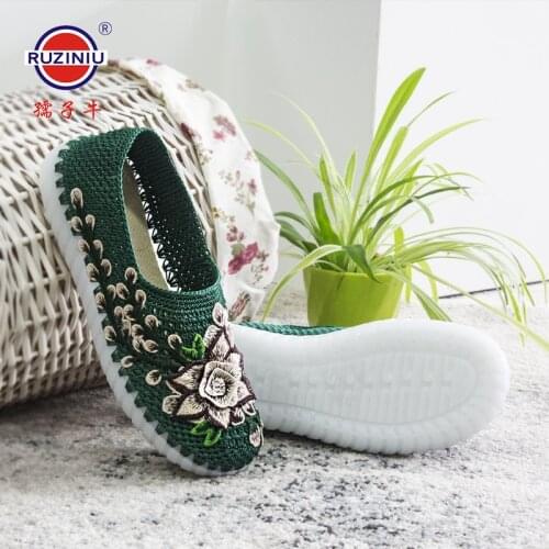 2021 New Diy Hand Knitting Materials Slippers Crystal sole Rubber Outsole Crochet Needles Indoor Slippers