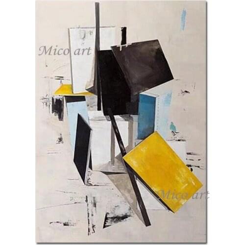 New Design 100% Hand-painted Abstract Geometric Oil Painting Art Decorative Wall Decor Canvas Art Paintings Artwork Unframed