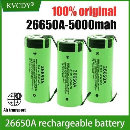 Original New 26650 battery For 26650A 3.7V 5000mAh High Capacity 26650 Li-ion Rechargeable Battery with nickel