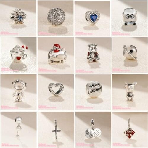 925 Sterling Silver Beads Beaded Bobby Bot Warm Cocoa Sparkling Love Heart Melter Cosmo Tommy Dazzling Fireworks Dangle Charm