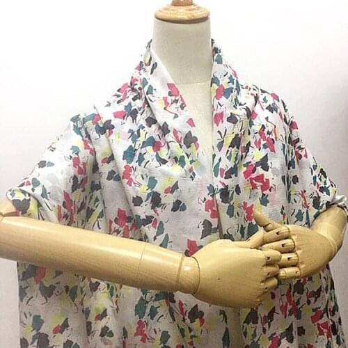 Abstract print silk and cotton blended fabric very thin and soft fit for summer dress,SCT754