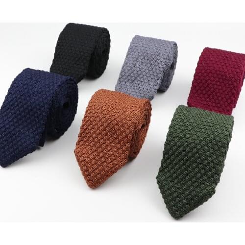 Wave Knitted Necktie Knit Leisure Triangle Solid Color Ties Normal Sharp Corner Neck Ties Men Classic Woven Designer Cravat