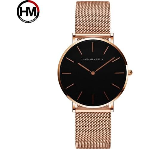 High Quality A++++ Stainless Steel Mesh Band Japan Quartz Movement Waterproof Women Rose Gold Ladies Watch 36mm Dropshipping
