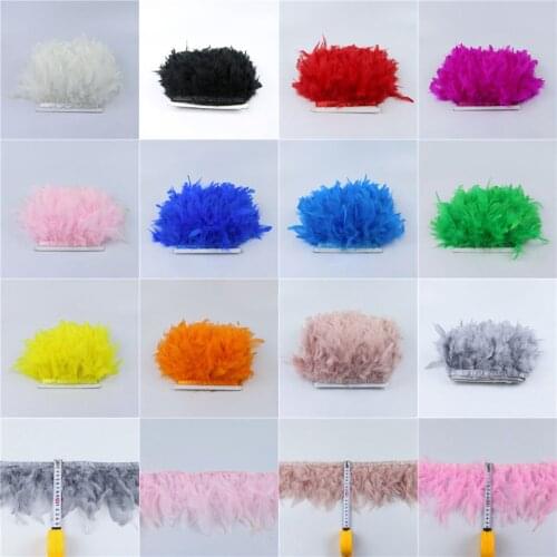 Wisethers 1 Meter Fancy Fluffy Dyed Colorful Turkey Chandelle Feather Ribbon Trimming Fringe Costume Decoration 43 Colors