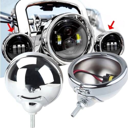 1 Pair 4.5 inch Housing Motorcycle Fog Lights Mounting Bracket, 4.5inch LED Passing Lights Housing for motor Yamaha