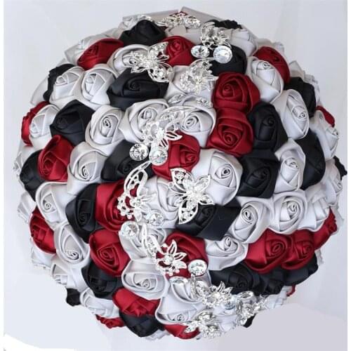 1PCs /lot Grey wedding Holding flowers With Diamond For Wedding Party