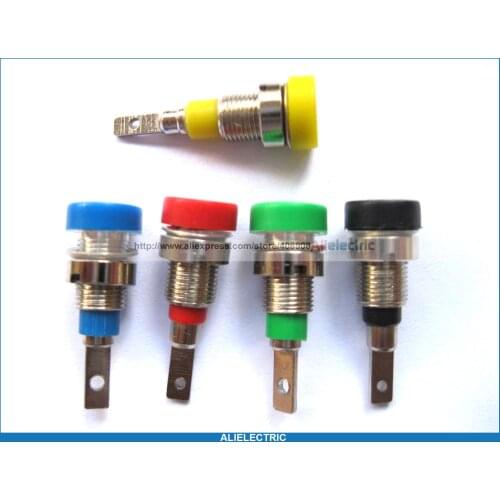 100 Pcs Banana Jack for 2mm Banana Plug 23mm Nickel Plated 5 Colors Insert