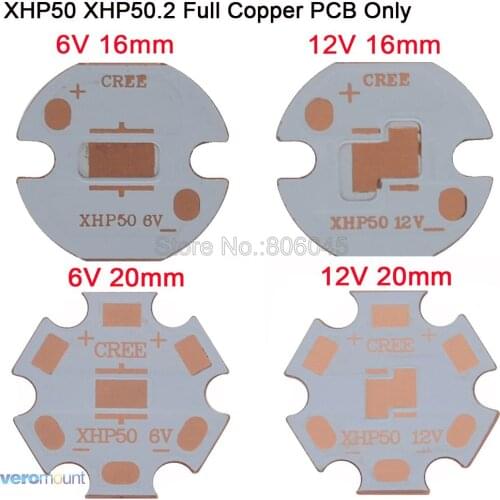 20pcs/lot! Cree XHP50 or XHP50.2 LED Copper PCB Board Thermal Separation Heatsink LED Lamp Base 12V or 6V 16mm or 20mm PCB Only