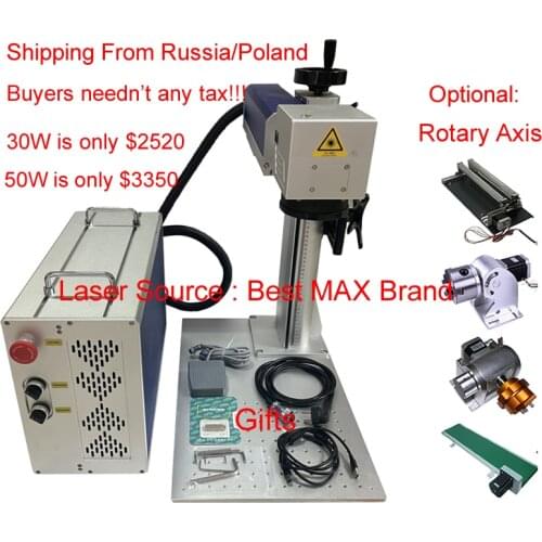 30W Fiber Laser Marking Machine 50W Raycus Metal Engraving Machine for PVC Plastic Stainless Steel Gold Aluminum