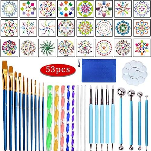 53pcs/Set Dotting Tools Pottery Painting Pen Steel Ball Stick Combination Set For Painting Rock Pottery Ceramics Tools