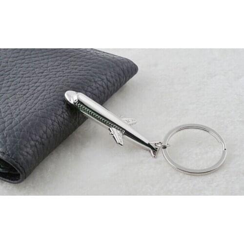 FREE SHIPPING BY DHL 200pcs/lot 2015 Fashion Novelty Mini Boeing 747 Plane Shaped Keychains Metal Plane Keyrings for Gifts