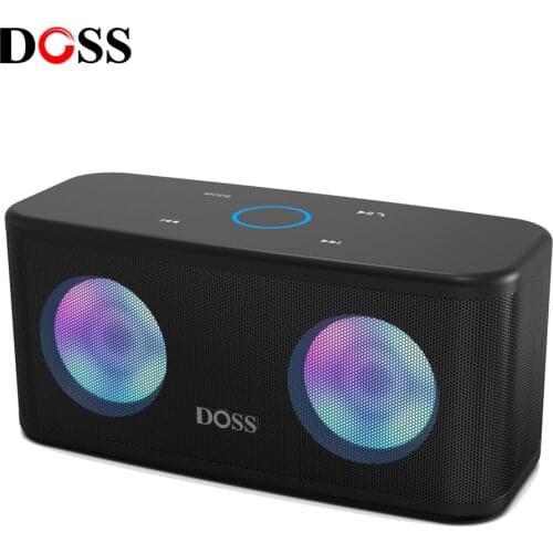 DOSS SoundBox Plus TWS Bluetooth Speaker 2*8W Portable Wireless Speakers Stereo Sound Box Deep Bass 20H Playtime with LED Light