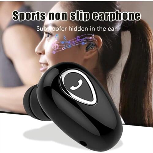 Wireless BT Earphones For Women Men Sport Stereo In-Ear Mini Workout Earbuds With Microphone Mini Headser Noise Cancelling