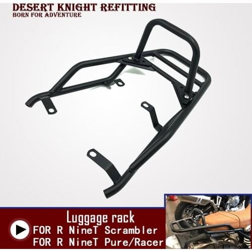 For BMW R NINE T R NINET R9T R 9 T 9T Pure Racer Scrambler 2014-2019 Motorcycle Rear Seat Luggage Carrier Rack with Handle Grip