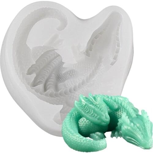 Dragon Epoxy Resin Mold Concrete Cement Polymer Clay Silicone Mould DIY Crafts Fondant Cake Decorating Tool