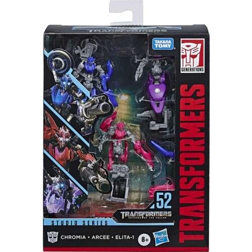 Hasbro Transformers Toys Studio Series SS52 Deluxe Revenge of The Fallen Movie Arcee Chromia Elita-1 Action Figure 3 Pack