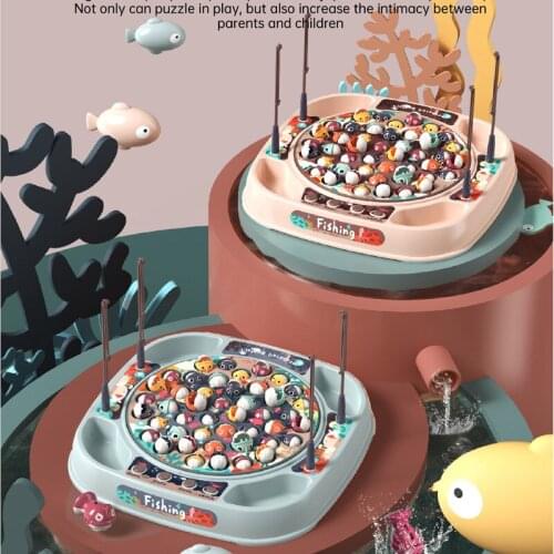 3 To 6-year-old Fishing Toy Family Simulation Rotating Electric Toy Music Lighting Parent-child Interactive Childrens Gift 2021