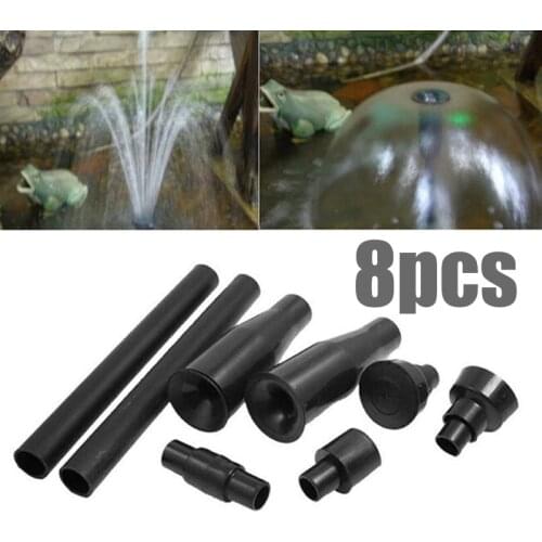 8pcs Fountain Pump Nozzle Set Multifunction Plastic Waterfall Garden Spray Heads For Pool Pond Fountain Submersible Pump