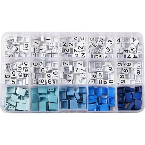 Metal Number 0-9 Enamel Tila Tile Beads For Jewelry Making Wholesale Boho Beeds For Diy 2021 Square Hematite Beads Bracelet