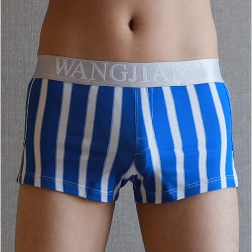Men Underwear Cotton Breathable Striped Boxershorts Comfortable Male Panties U Convex Pouch Men Underpants Shorts