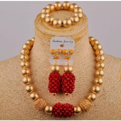 Crystal Beaded Jewelry Sets Women Indian African Jewelry Set Nigerian Wedding Jewellery For Brides Dubai Gold Jewelry Sets