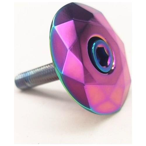 New rainbow MTB bike bicycle stem cover bike headsets top caps with bolts Aluminum alloy parts