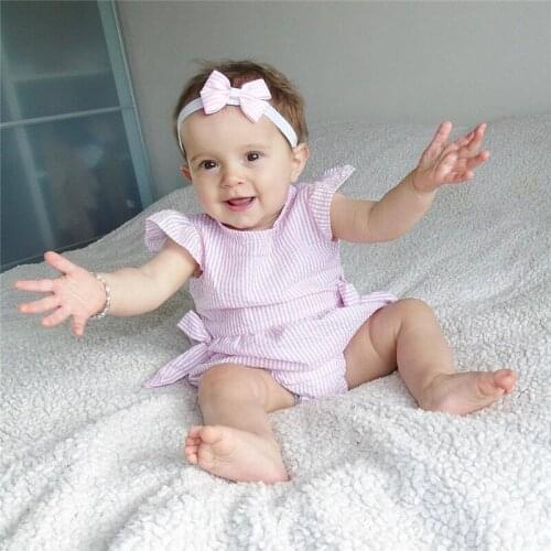 2019 New Baby Rompers Summer Baby Girl Clothes Cute Newborn Baby Clothes Cotton Striped Baby Girl Dress Clothing Infant Jumpsuit
