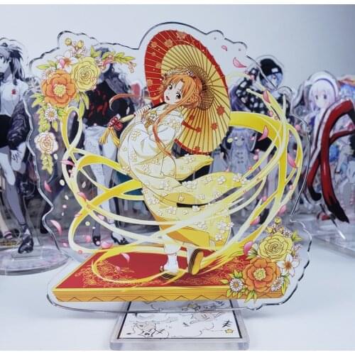 Sword Art Online SAO Kirito Asuna Leafa Yuuki Acrylic Stand Model Action Figure Double-side Plate Toys Gifts 16cm