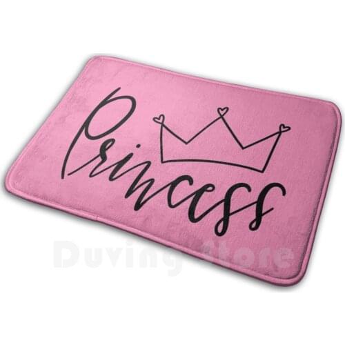 Princess And Tiara Mat Rug Carpet Anti-Slip Floor Mats Bedroom Princess Tiara Crown Cute Crown Pretty Crown Sweet Princess