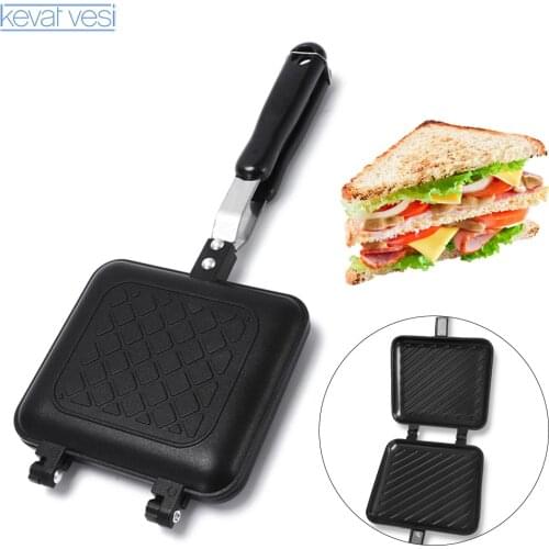 Sandwich Maker Durable Non-Stick Frying Pans Bread Toast Breakfast Cooking Pots Household Double-Side Barbecue Oven Frying Pan