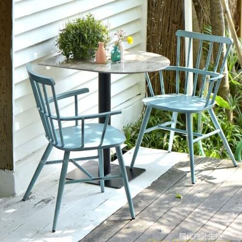 Zq Garden Tables and Chairs Country Style and Simple Leisure Balcony Outdoor Desk-Chair Combination American Country