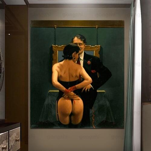 Nordic Sexy Woman Red Ribbon Retro Art Poster Man Woman Print Canvas Painting Home Decor Living Room Bedroom Prints and Pictures