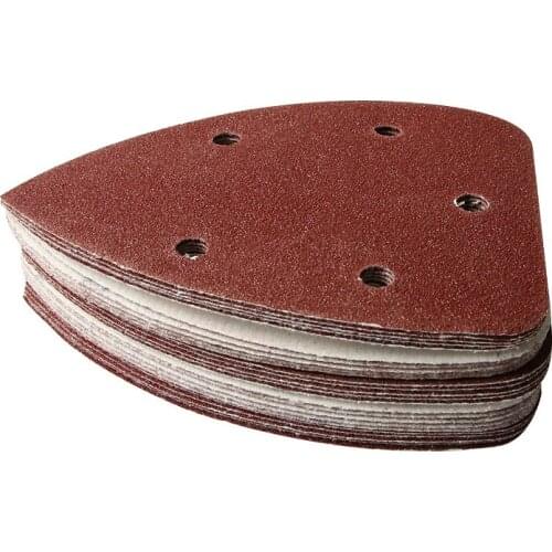 Triangle, red sand 5 holes, self-adhesive, flocking, sandpaper 140*90mm, brushed self-adhesive triangle,back cashmere sandpaper