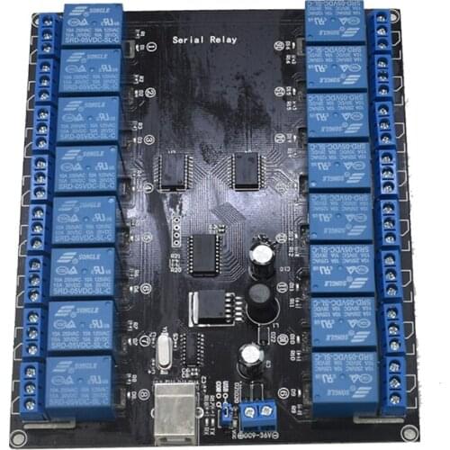 USB Controlled 16-Channel 9-36V SPDT Switch Relay Module Opto-isolated Board with LED For Home Controlling Lights