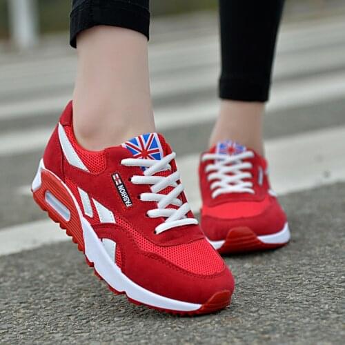 2021 New Ladies Air Cushion Sneakers Outdoor Running Lace-Up Womens Shoes Ladies Sports Shoes Tenis Feminino Casual Flat Shoes
