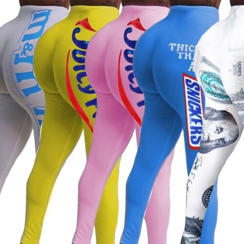 Echoine Women Sexy Candy Color Leggings High Waist Joggers Elastic Bodycon Cute Trouser Stretch Sweat Pant Sports Sweatpants