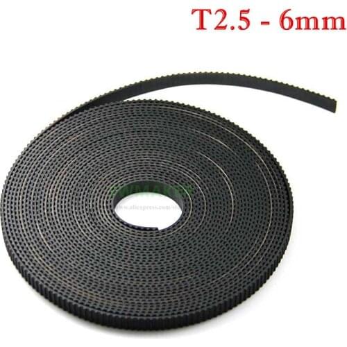 1 meter T2.5 width 6mm open rubber synchronous belt, conveyor belt for DIY laser engraving machine 3D printer