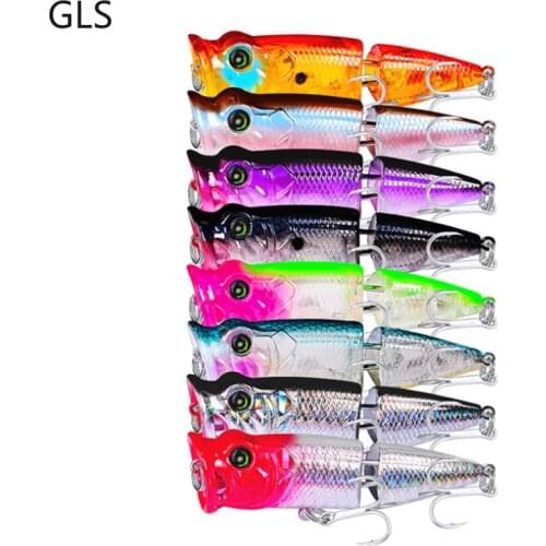 GLS New 1Pcs Hard Baits 8cm/11.5g Popper Fishing Lures Artificial 8 Colors Available Quality Hook Fishing Tackle Wobbler