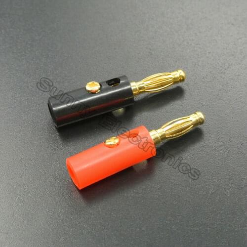 10 X 4mm Audio Speaker Screw Banana Gold Plate Plugs Connectors